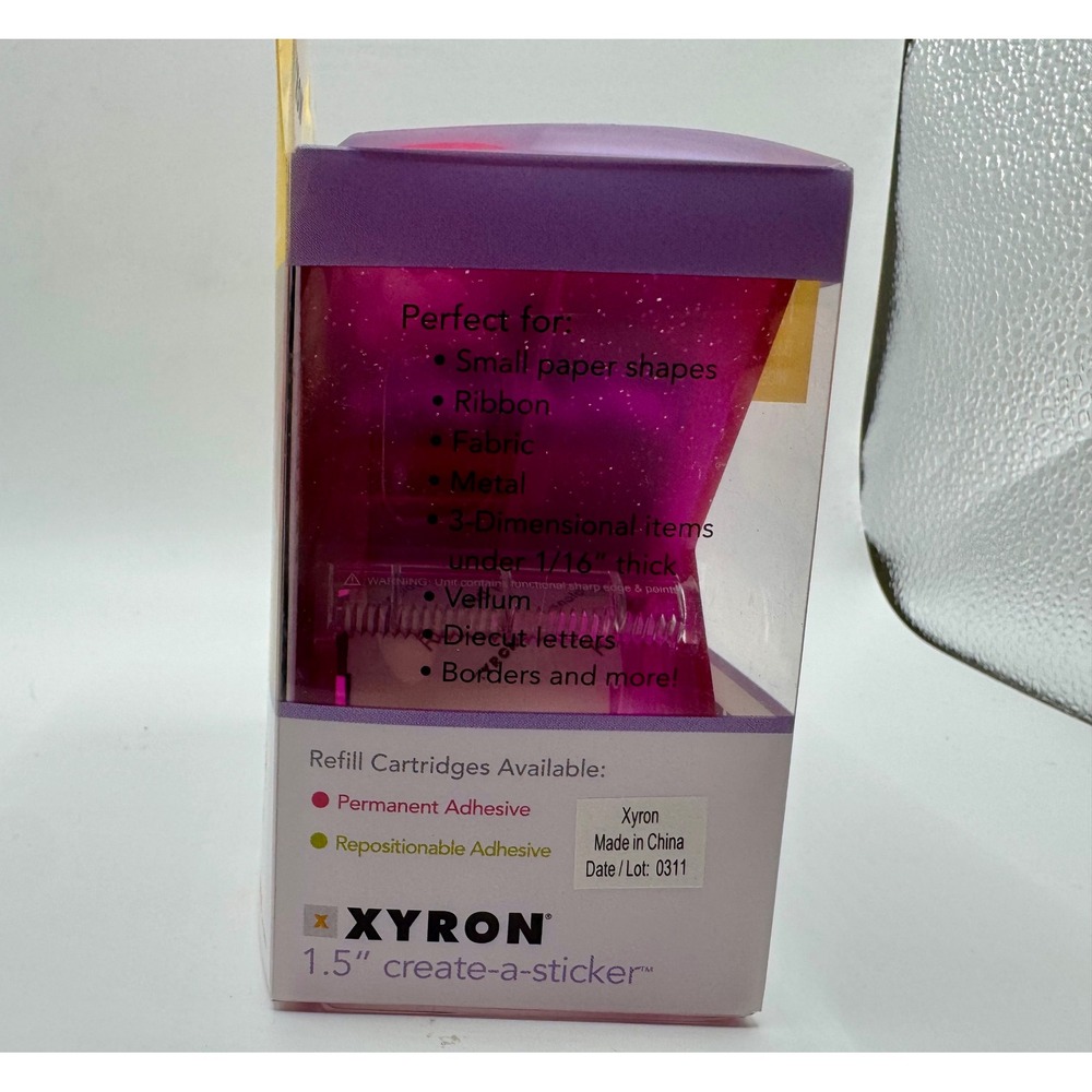 Xyron Create-a-Sticker Machine 1.5 Inch Pink Permanent Adhesive XRN150 New - Picture 4 of 6